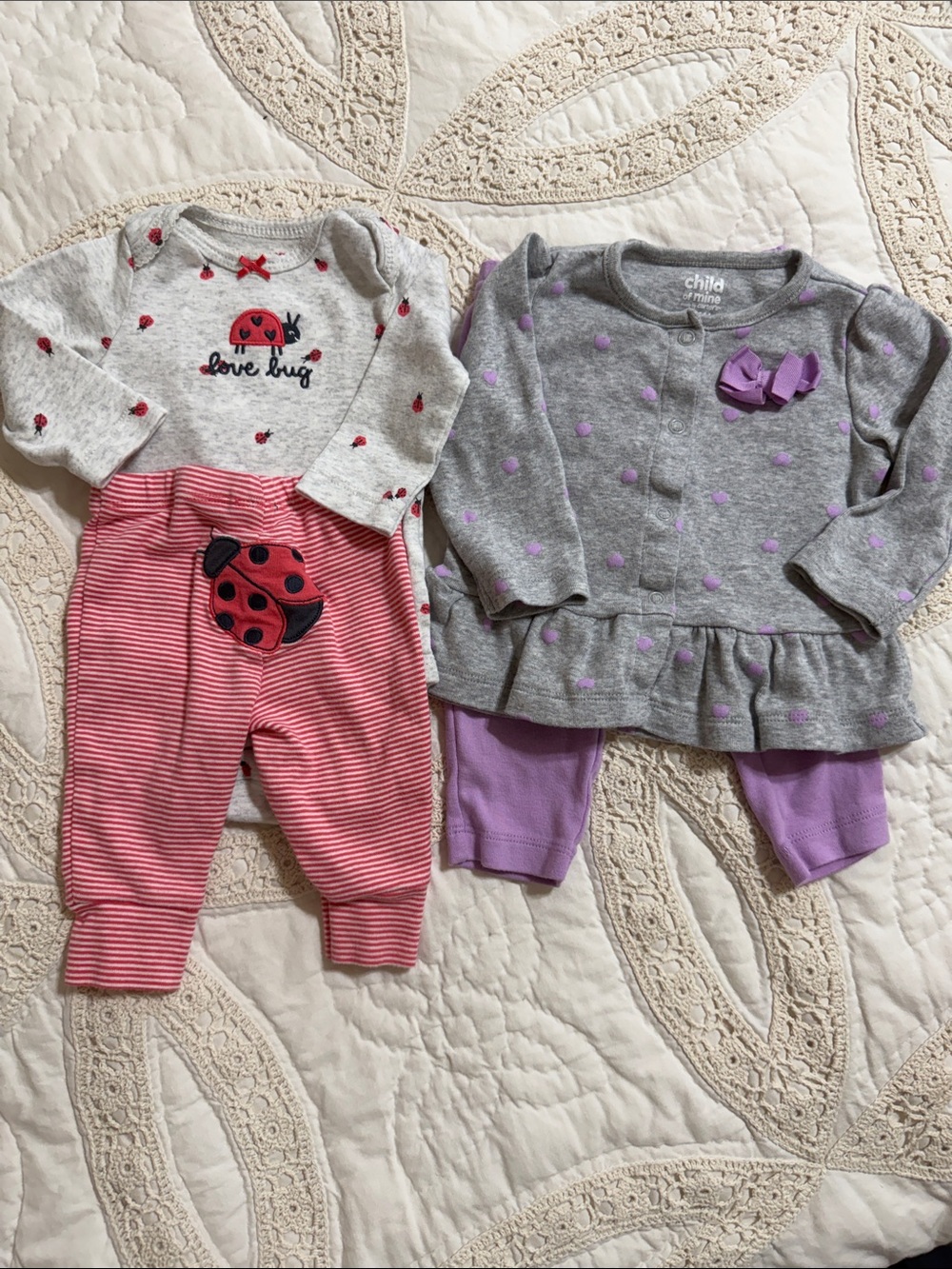 Set of 2 Carter's Baby 3-6 M Matching Sets / Top and Pants
